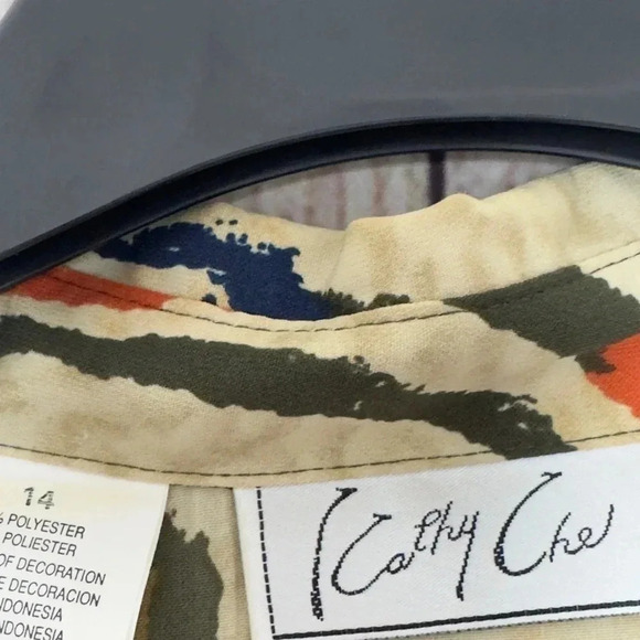 Vintage Kathy Che womens zebra print Womens button up tops size 14 - Picture 5 of 10